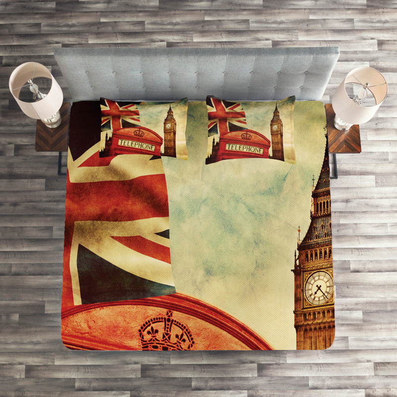 Eclectic Polyester Coverlet, King Bedspread + 2 Shams