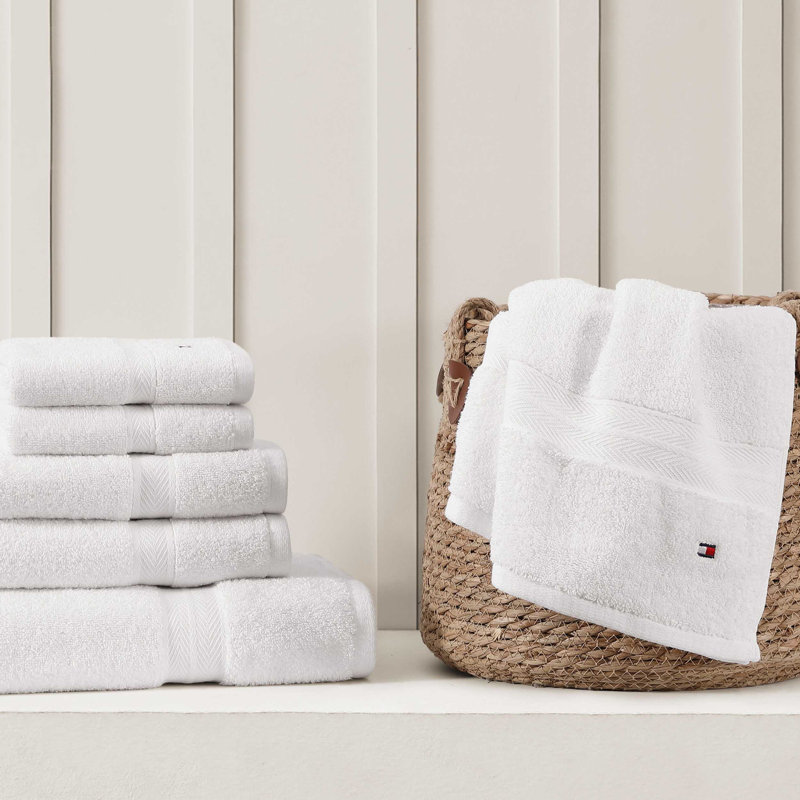 Ensemble de serviettes 6 pièces Tommy Hilfiger, Blanc