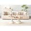 Affordable luxury gourd-shaped nesting coffee table set.Light wood-grain MDF tabletop with white-spray-painted metal base. Two-piece coffee table set. Ideal for living and dining rooms.-134287306