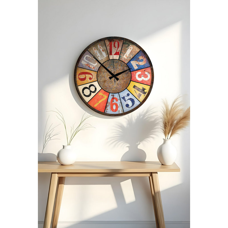 Horloge 19,7 po x 19,7 po Elegant 100% panneau de fibres à densité moyenne, épaisseur: 0,2 pouce | Parfait pour la décoration de la maison ou du bureau, le design élégant ajoute une touche moderne à n'importe quelle pièce