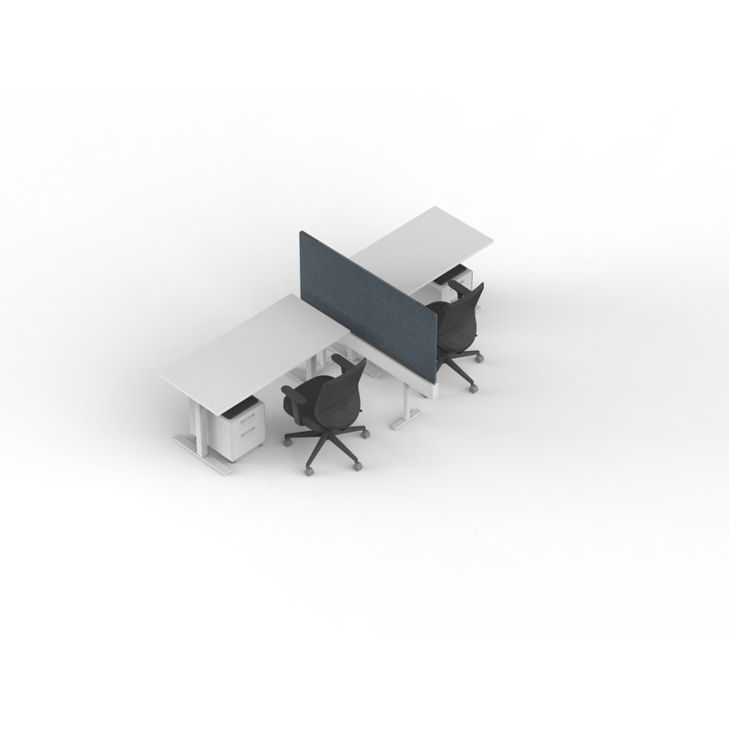 Bureau pour 2 perches Series L Series, H 50,5 po x l 58 po x P 57 po, Blanc