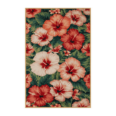 Tapis botanique brun lavable à la machine