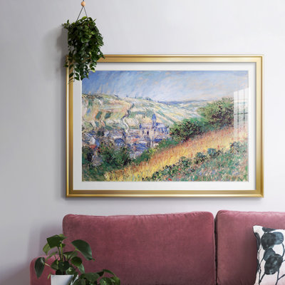 Vue de Vetheuil, impression sur papier encadrée