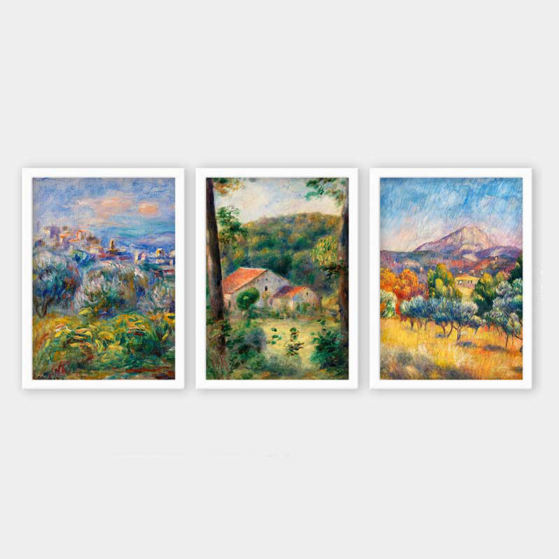 Superbe ensemble de peintures décoratives encadrées (3 pièces) de 21,7 po x 29,5 po chacune | Cadre 100% bois avec polystyrène de 0,8 pouce | Impression numérique UV | Parfait pour la décoration murale de salon, de bureau et de galerie