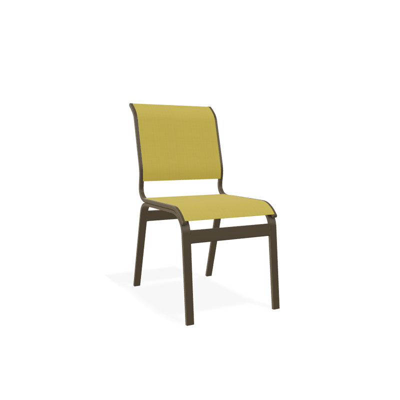 Chaise d'appoint de salle à manger Hiraku, Bois de plage texturé, Jaune 43D