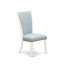 L'ensemble de table de cuisine 9 pièces comprend une table de salle à manger rectangulaire avec feuille papillon et 8 chaises de salle à manger Parson en tissu bleu bébé, lin blanc-932154556-932154497-932154498