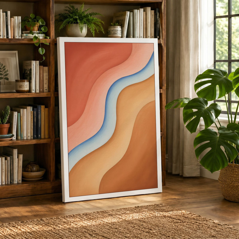 Flowing Horizon Minimalist - Wrapped Canvas, 24x16 - 61.0 x 40.6 cm, Sage Border