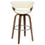 Tabouret de bar pivotant de style Mid-Century avec composants en noyer et métal