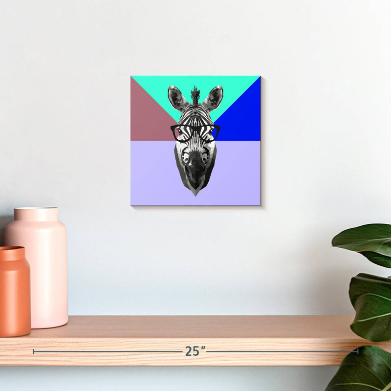 Crowle Party Zebra In Glasses, 10" H x 10" W