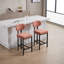 Ensemble de 2 tabourets de bar confortables et modernes en tissu avec pieds en métal noir, comptoir de 26 po pour îlot de cuisine-1014491406