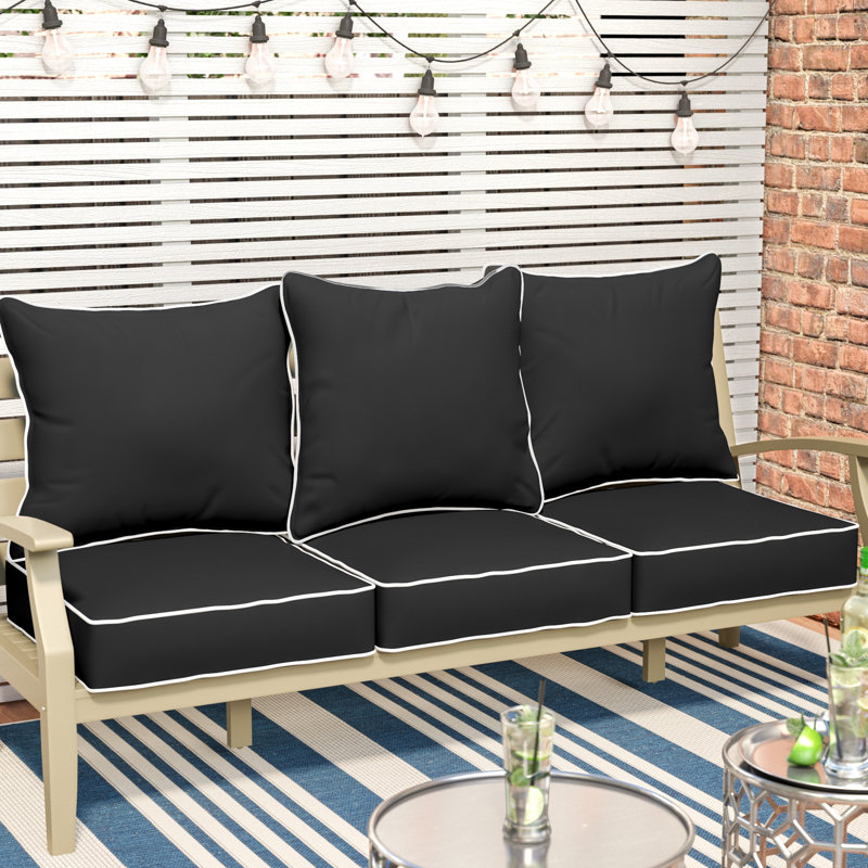 Coussin de siège et de dossier en tissu Sunbrella® 6 pièces Karina 