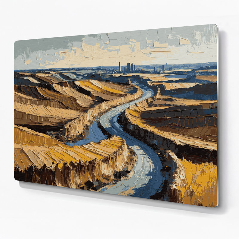 États-Unis, Ohio, art mural en métal brun, H 16 po x l 20 po