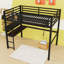 Lit mezzanine en métal avec bureau, panneau perforé, panier de rangement, horloge et port de charge-758920683