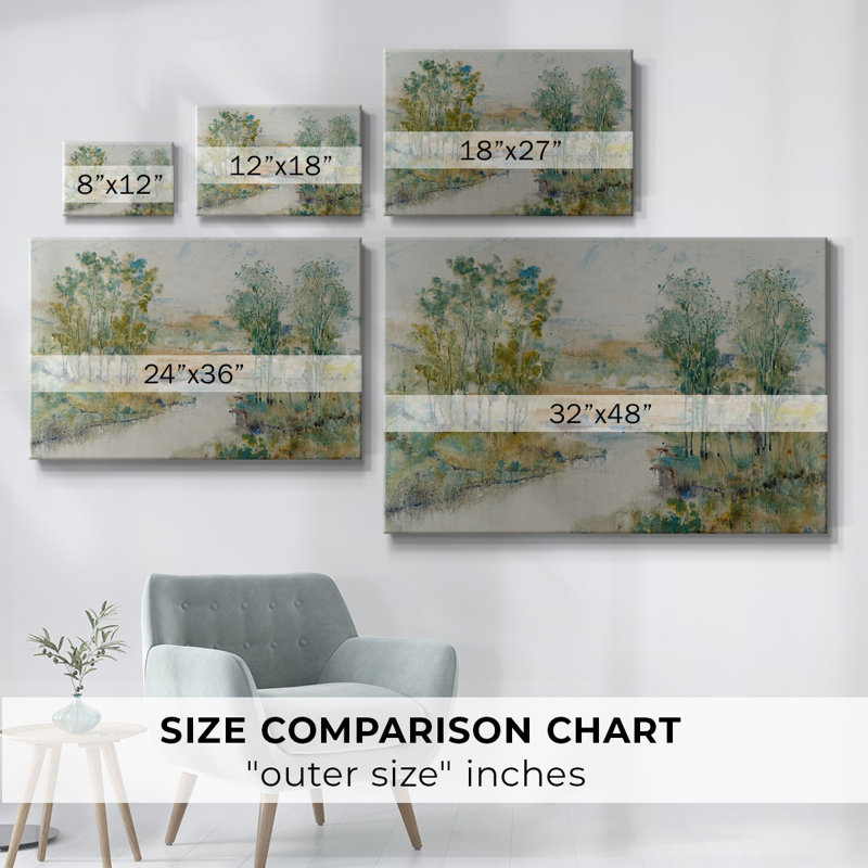 Trees on the Creek II - Toile tendue avec châssis, H 12 po x l 18 po