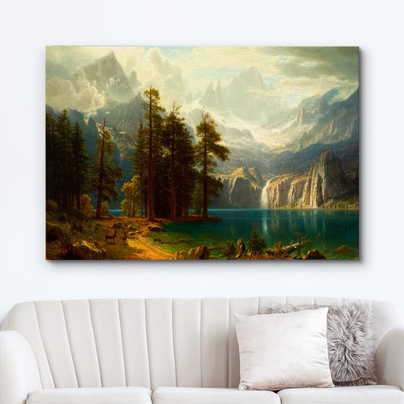 «Nature Landscape Sierra Nevada In California» par Albert Bierstadt sur toile par Albert Bierstadt, Toile tendue