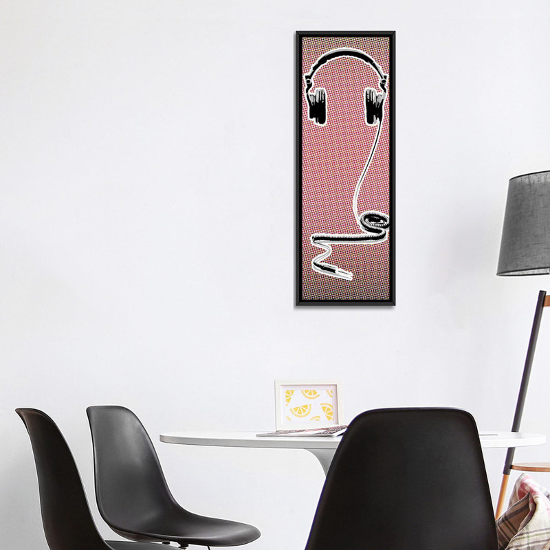 «Headphones», reproduction d'impression sur toile, H 48 po x l 16 po x P 1,5 po, Toile tendue