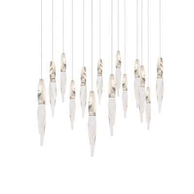 Kindjal 14 Light Crystal LED Multi-Light Pendant