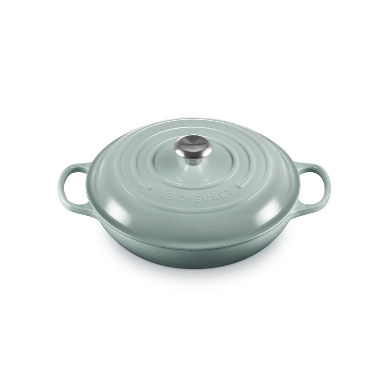 Le Creuset Signature Enameled Cast Iron Braiser with Lid, 3.5 quarts, Sea Salt