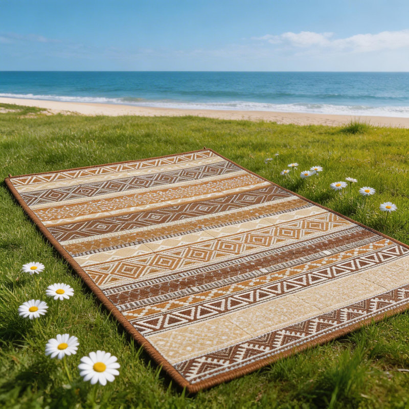 Tapis d'extérieur pour l'extérieur, Multicolor, Rectangle 6 pi x 9 pi