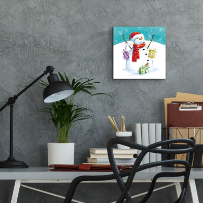  «Snowman Presents» par Elle Media Group SA, art mural en verre acrylique, 12 po x 12 po