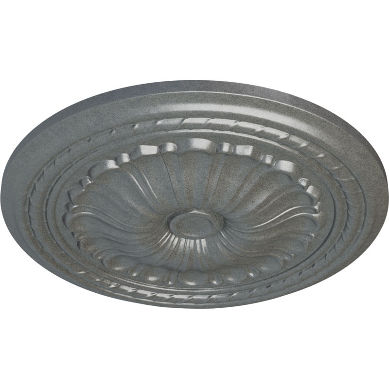 Endurathane Foster Ceiling Medallion, 19 1/8"OD x 1"P (Fits Canopies up to 5 5/8"), Hand-Painted Silver Finish, Platinum