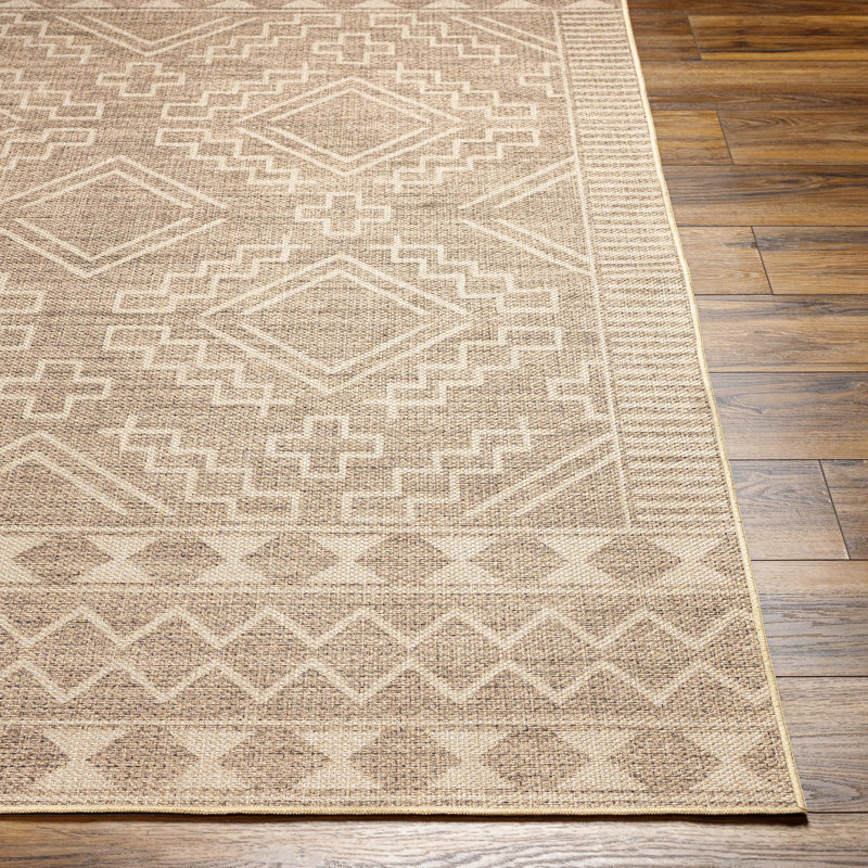 Khaki Machine Washable Area Rug, Rectangle 8' x 10'