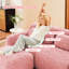 Canapé modulaire rose en forme de L, tissu moelleux, mousse 32d haute résilience, sans assemblage requis, base antidérapante, confort ergonomique, coussins décoratifs pour l'élégance de la chambre à coucher avec méridienne, dessous, forme, décor
