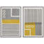 «Mid-Century Boho Style Grey Polygon», 2 pièces-98554197-98554199