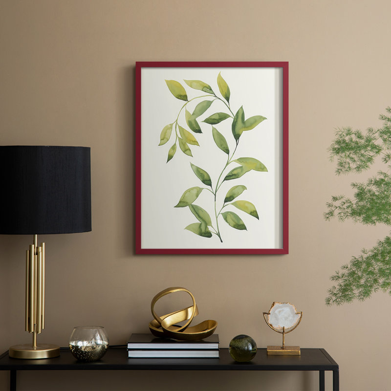 Wilted Vine II, reproduction encadrée - bois massif, H 15 po x l 12 po, Rouge