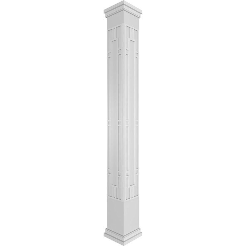 Carré Hastings non effilé avec colonne Prairie Capital et Prairie, H 120 po x l 7,625 po x P 7,625 po