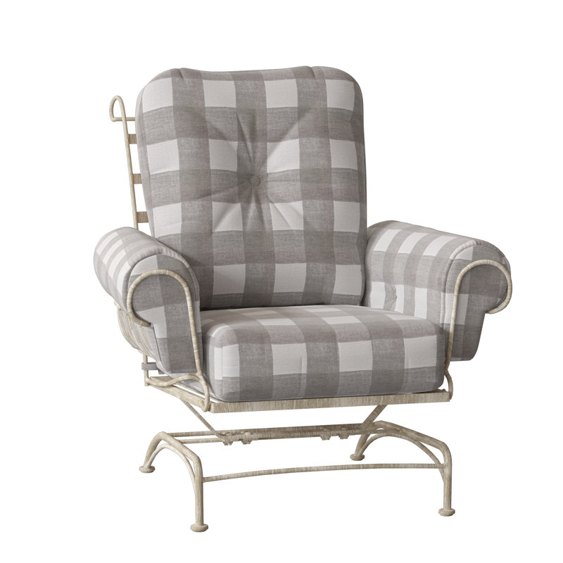 Terrace Outdoor Lounge Chair, Hedge Flannel Sunbrella® Flannel, Weathered White