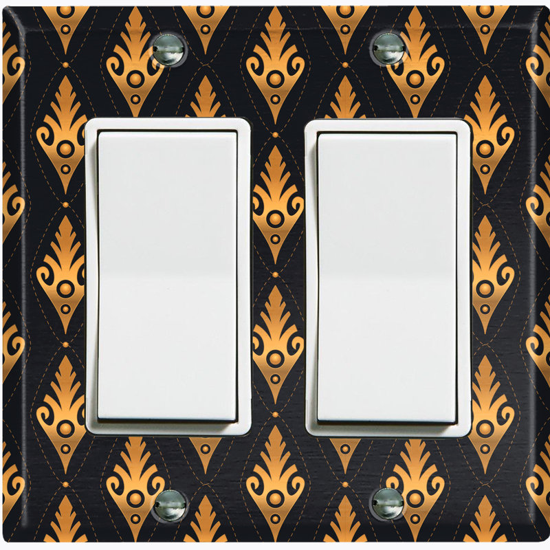 Patterned 2 - Gang Toggle Light Switch Standard Wall Plate