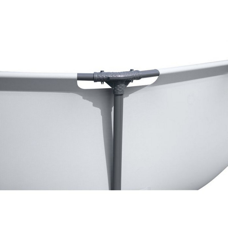 Steel Round Frame Set Pool 271.78cm H x 1084.58cm W x 224.79cm L , with Pump Included, Grey