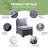 Outdoor Wicker Patio Chair with Ottoman