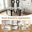 Key - conception de chaises de salle à manger noires de 2 avec revêtement en lin, coussin rond blanc, motif grain de bois, assemblage ergonomique et lisse pour la cuisine de siège rembourrée en velours massif