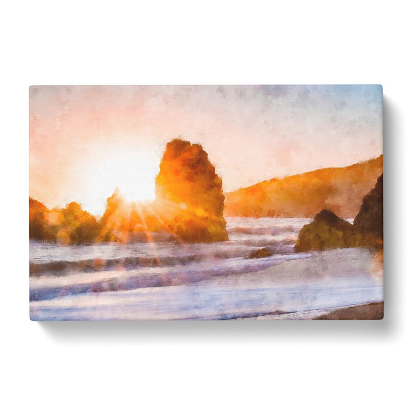 Sunlight Over Rodeo Beach - Wrapped Canvas Print, 50cm H x 76cm W x 3cm D