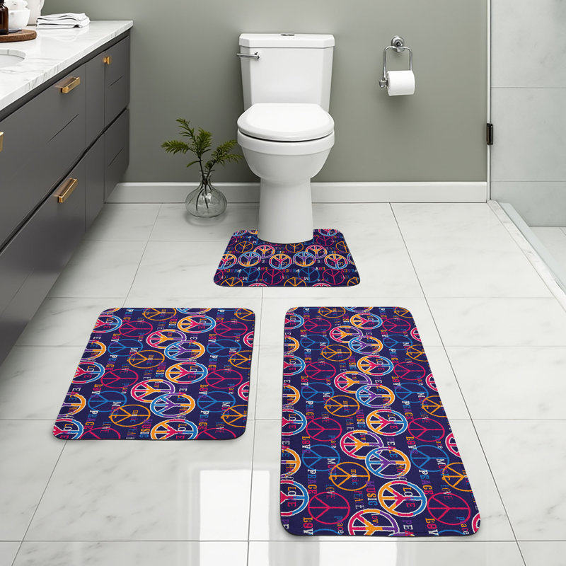 Multicolore ensemble de tapis en U et rectangulaires Hipster