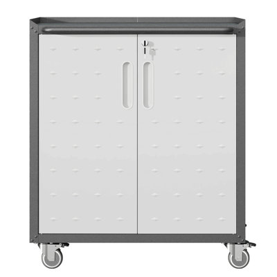 Heavy-Duty Metal Garage Storage Cabinet With Wheels - Sturdy And Durable Tool Storage Cabinet For Garage, Office, And Home Organizer Solutions