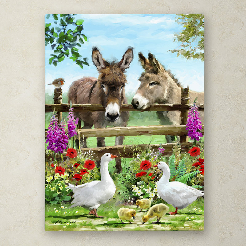 «Donkeys» par Armand, reproduction sur toile, H 32 po x l 24 po x P 2 po