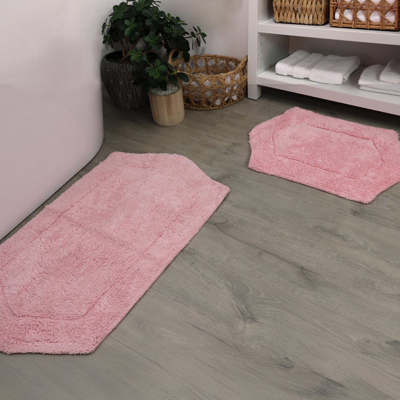 Ensemble de 2 tapis de bain Morissette (17 po x 24 po, 21 po x 34 po), Rose