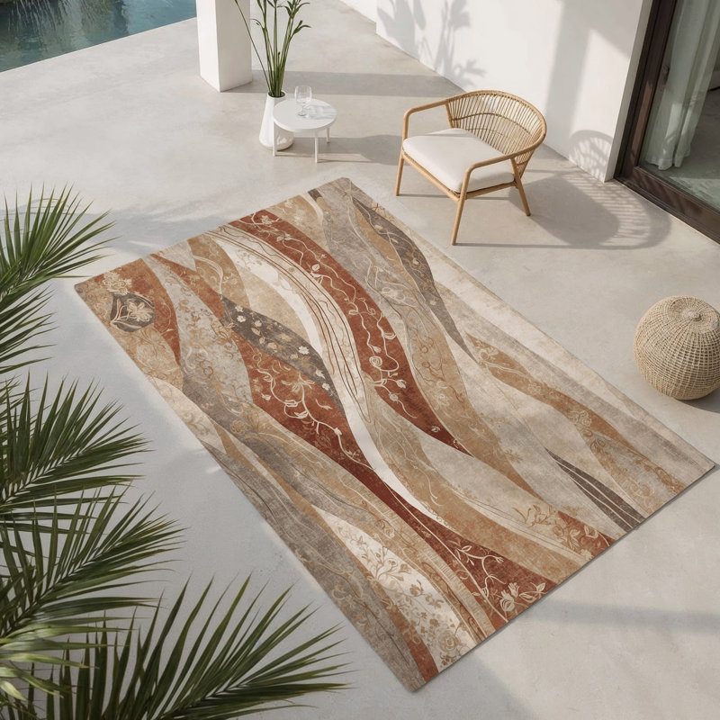 Tapis intérieur et extérieur Blush Pathway, Rectangulaire 3 pi x 5 pi