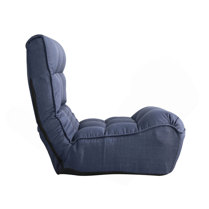 Single Sofa Reclining Chair Japanese Chair Lazy Sofa Tatami Balcony Reclining Chair Leisure Sofa Adjustable Chair, Navy