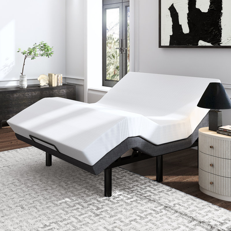 Lit réglable Channahon avec télécommande sans fil, Grand lit