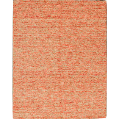Hand-Knotted High-Quality Orange Area Rug