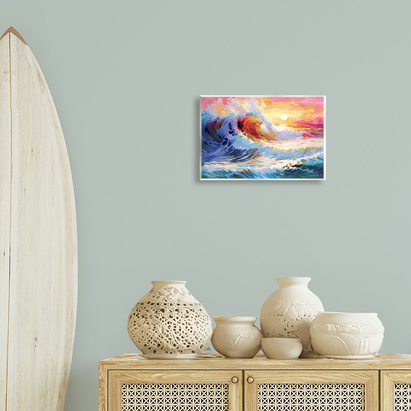  «Sunrise over Ocean Wave» par Leon Devenice, H 10 po x l 15 po
