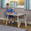 Kids Grey and Pinewood Table and Two Chairs Set