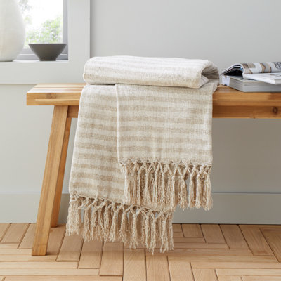 Stripe Chenille Blanket Throw