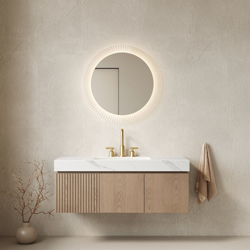 Meuble-lavabo de salle de bain 48 po MURI, White Oak, Light Gray