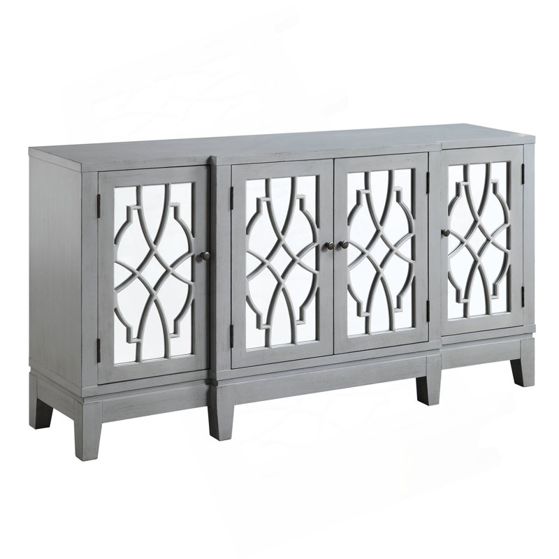 Antique Gray Finish Console Cabinet