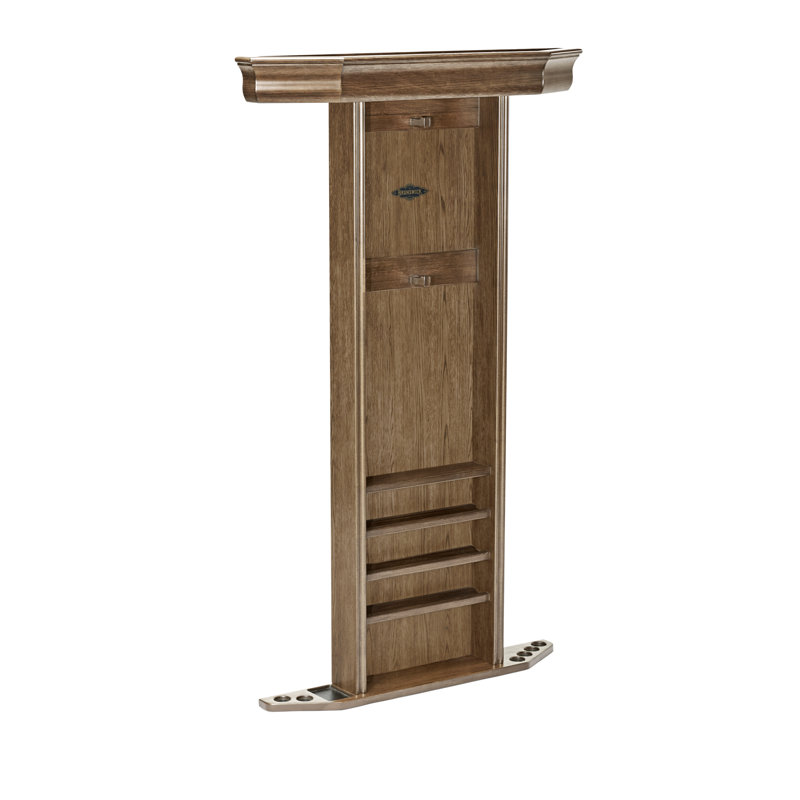 Rustic Dark Brown Wood Wall Cue Rack